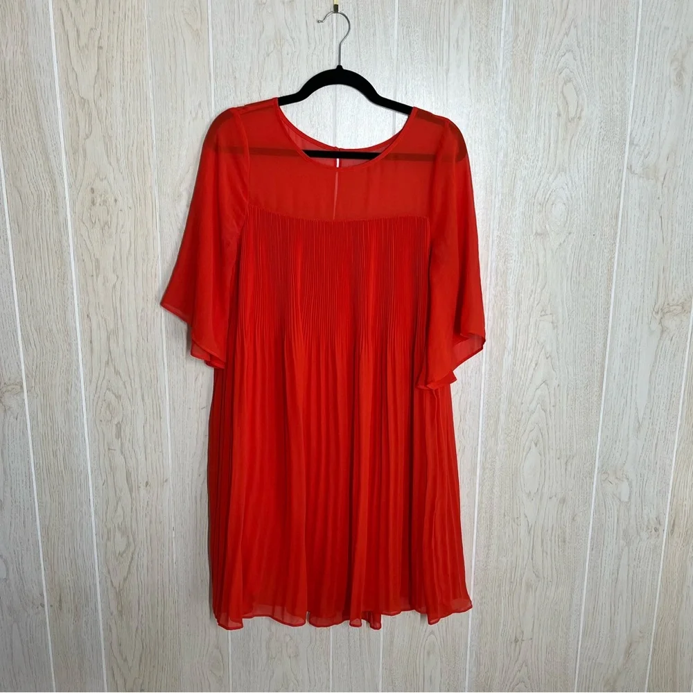 Anthropologie Maeve Edie Red Pleated Swing Dress - Picture 3 of 7